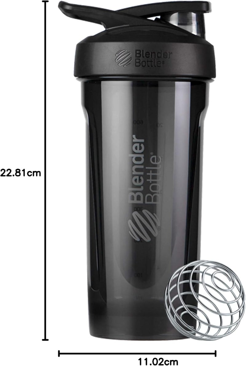 Blender Bottle Strada Shaker Cup Perfect for Protein Shakes and Pre Workout, 28-Ounce, Black
