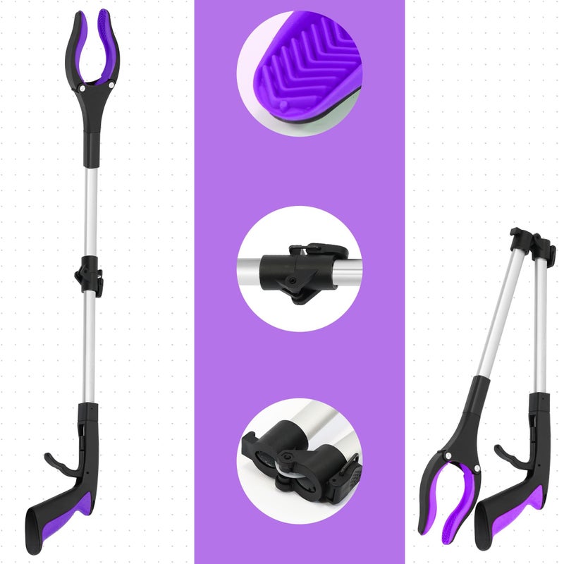 GrabRunner 32 inch GrabRunner Heavy Duty(up to 10 lbs) Reacher Grabber Tool with Strong Magnetic (Purple(1Pack)) - Image 3