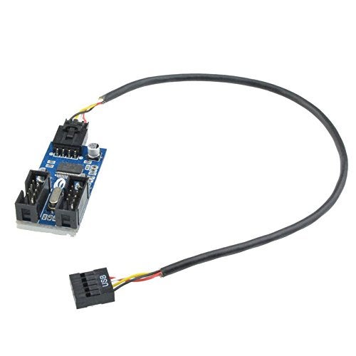 TGOOD 9pin USB Header Male 1 to 2 Female Extension Splitter Cable Connector Adapter (Male 1 to 2 Female) - Image 5