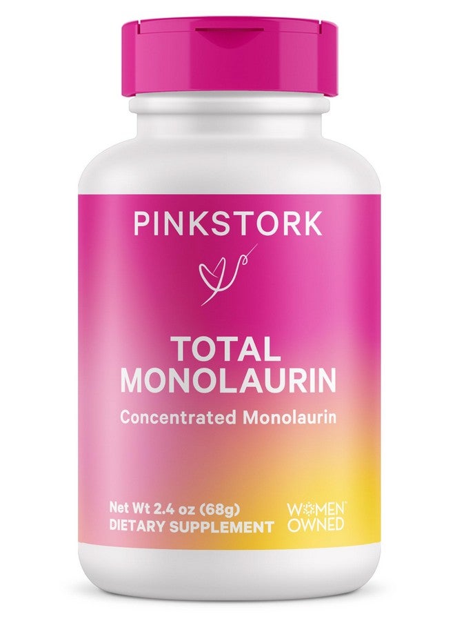 Pink Stork Total Monolaurin Supplement - Gut Health, Immune Support, Metabolism and Digestive Wellness, Vaginal Health, Morning Sickness Support, Pregnancy Must Haves, Concentrated Monolaurin, 2.4oz - Image 1