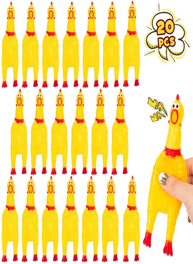 POPLAY 20PCS Squeaky Rubber Chickens, Screaming Chickens Bulk Prank Novelty Toys Pet Toys for Party Favors Family Game Dog Toys Noise Maker - Image 1