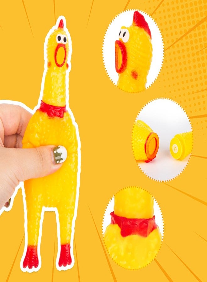POPLAY 20PCS Squeaky Rubber Chickens, Screaming Chickens Bulk Prank Novelty Toys Pet Toys for Party Favors Family Game Dog Toys Noise Maker - Image 3