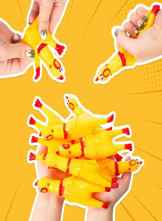 POPLAY 20PCS Squeaky Rubber Chickens, Screaming Chickens Bulk Prank Novelty Toys Pet Toys for Party Favors Family Game Dog Toys Noise Maker - Image 5