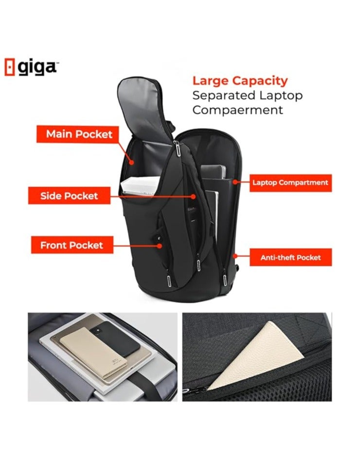 Giga EG 605 Multi-Layer Large Capacity, Wear Resistant,Waterproof Fabric with USB Laptop Backpack  - Image 3