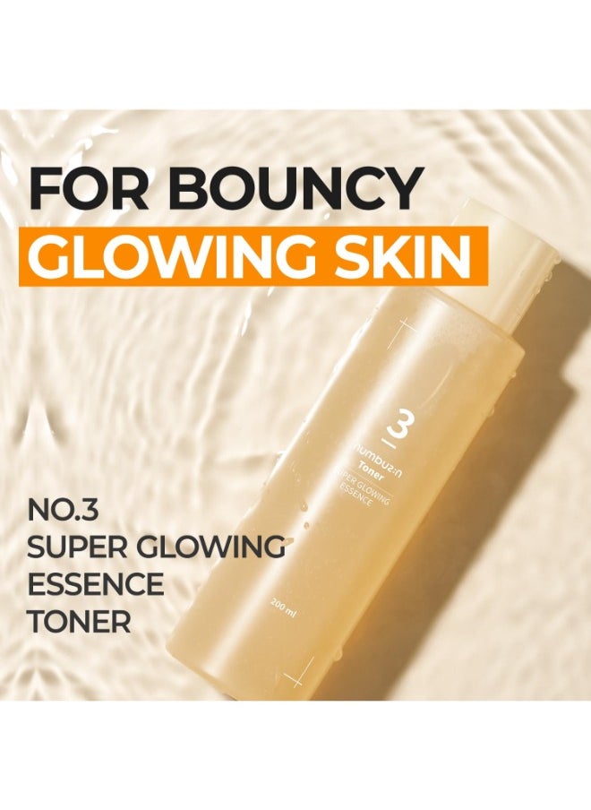numbuzin Numbuzin No.3 Super Glowing Essence Toner | Fermented Ingredients, Niacinamide, Galactomyces, glowy skin radiance | Korean Skin Care for Face, 6.76 fl.oz  - Image 2