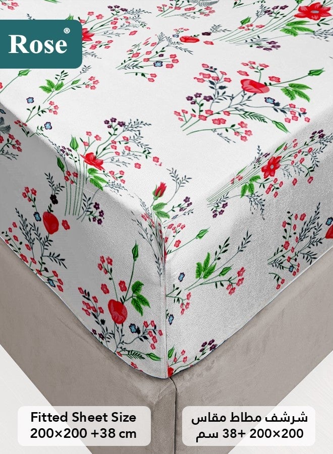 Rose Floral Comforter Set, High Quality Microfiber, 6 Pieces, Fits 200x200 cm Double Size Bed, Soft Cooling Breathable, Stylish Printed Elegance, King Size Comforter, Red Flowers - Image 4