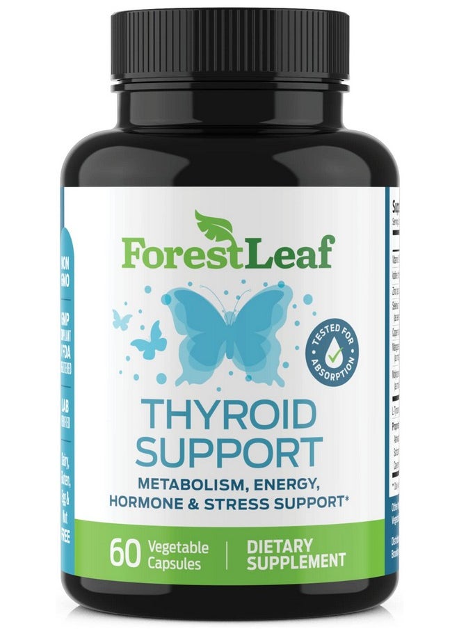 ForestLeaf - Thyroid Support Supplement With Iodine All Natural Mineral And Vitamin Complex With B12 Zinc Selenium And More 60 Caps (30 Day Supply) By Forestleaf - Image 1