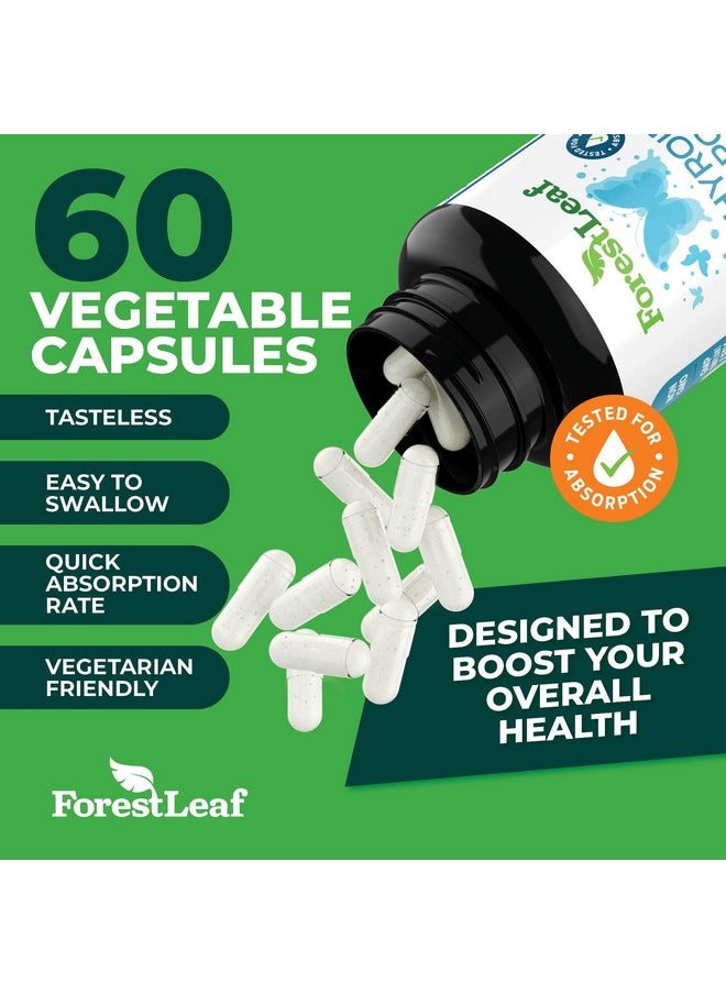 ForestLeaf - Thyroid Support Supplement With Iodine All Natural Mineral And Vitamin Complex With B12 Zinc Selenium And More 60 Caps (30 Day Supply) By Forestleaf - Image 1