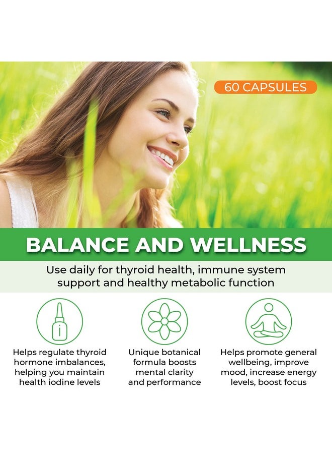 ForestLeaf - Thyroid Support Supplement With Iodine All Natural Mineral And Vitamin Complex With B12 Zinc Selenium And More 60 Caps (30 Day Supply) By Forestleaf - Image 1