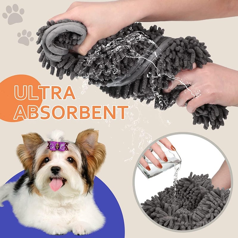 ABUDIT Microfiber Ultra Soft&Absorbent Grooming Towel for Drying Medium&Large Dogs&Cats of All Breeds,Quickly with Hand Pockets for Wet Pets,Perfect Handling&Grip for Bath/Rain/Beach,Polished. - Image 5