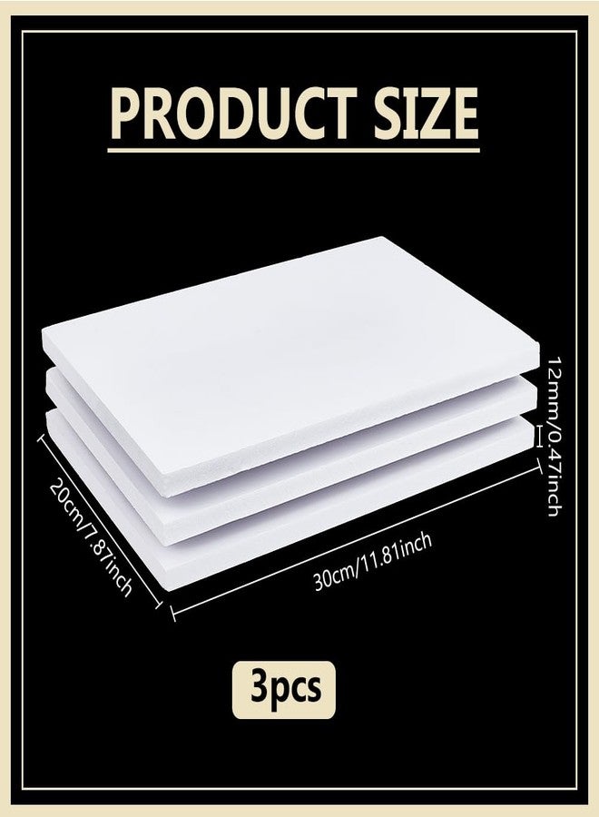 BENECREAT 3Pcs 1/2 Inch White Foam Boards, 12x8 Inch Rectangle PVC Foam Sheet Poster Board for Mounting, Crafts, Art, Display, Presentation and Projects - Image 2