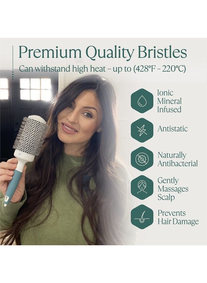 Osensia Professional Round Brush for Blow Drying - Large Ceramic Ion Thermal Barrel Brush for Sleek, Precise Heat Styling and Maximum Volume - Lightweight Round Hair Brush for Smooth, Manageable Hair (2 Inch) - Image 3