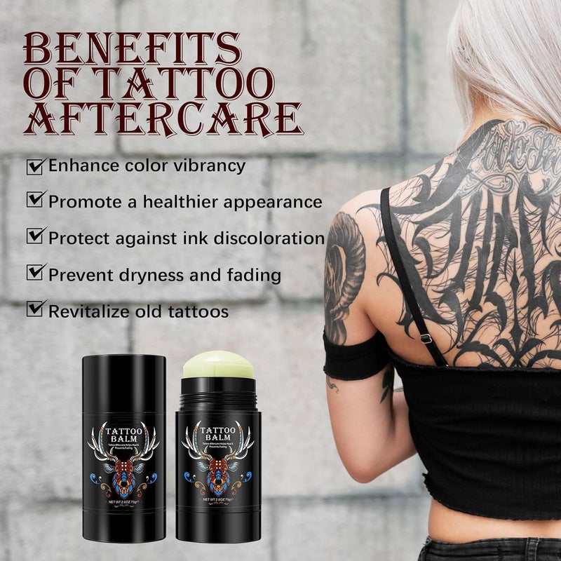 2pack Tattoo Aftercare Butter Balm, 2.6 oz, Old & New Tattoo Moisturizer Healing Brightener for Color Enhance, Natural Tattoo Cream - Image 3