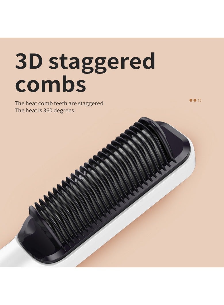 general Hair Straightener Brush 80-230°C Adjustable Temperature Anti-Scald UK Plug Straightening Brush for Home Travel - Image 2