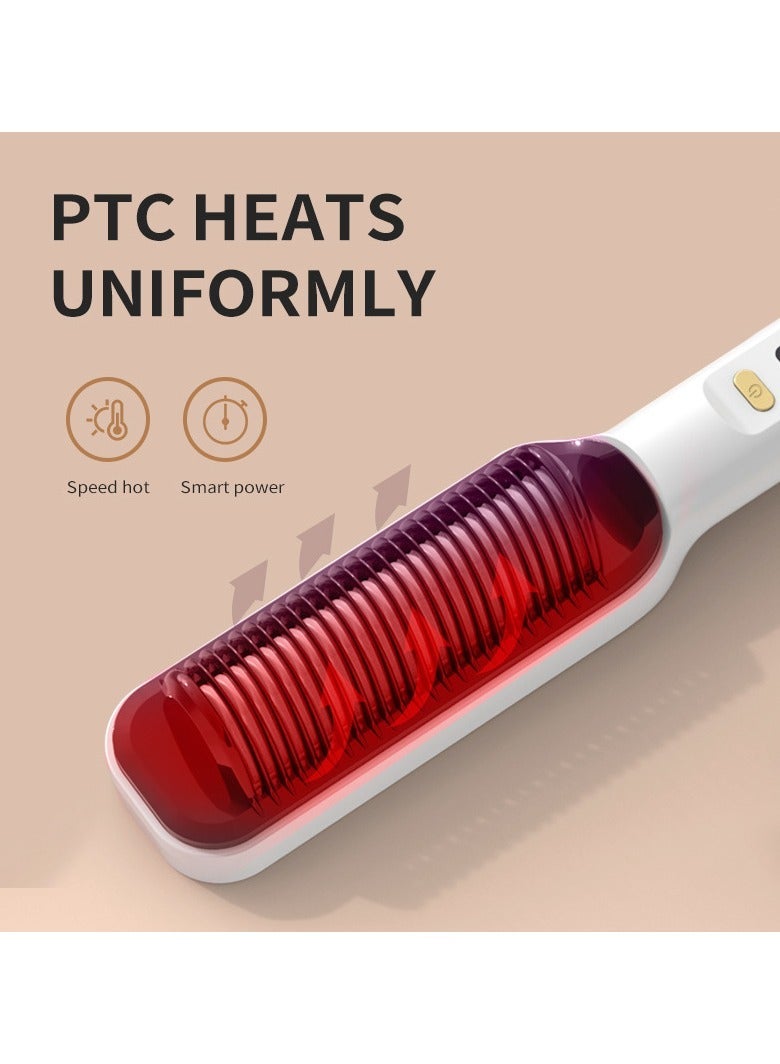 general Hair Straightener Brush 80-230°C Adjustable Temperature Anti-Scald UK Plug Straightening Brush for Home Travel - Image 3