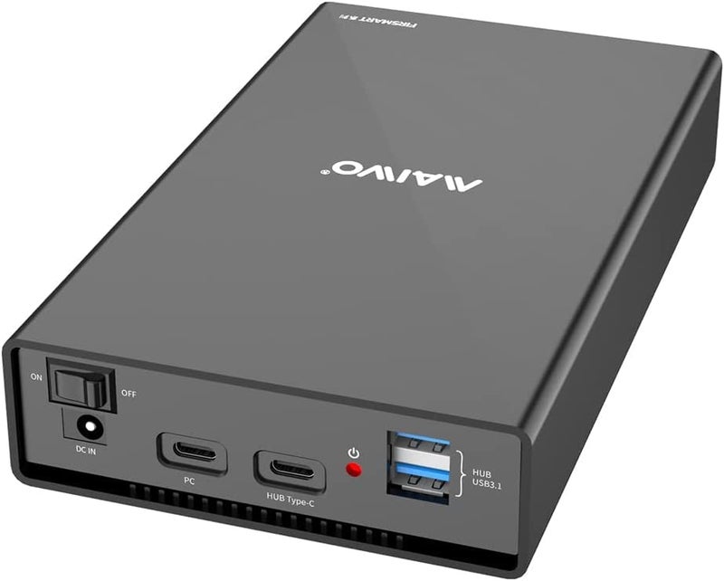 MAIWO حاوية القرص الصلب الخارجي MAIWO (6Gbps) مع موسع محور لقرص SATA SSD HDD بحجم 3.5 و 2.5 بوصة USB C إلى SATA III مع UASP، 1 منفذ USB C محور/2 منفذ USB A محور 10Gbps، متوافق مع Seagate و Samsung و Xbox - Image 1