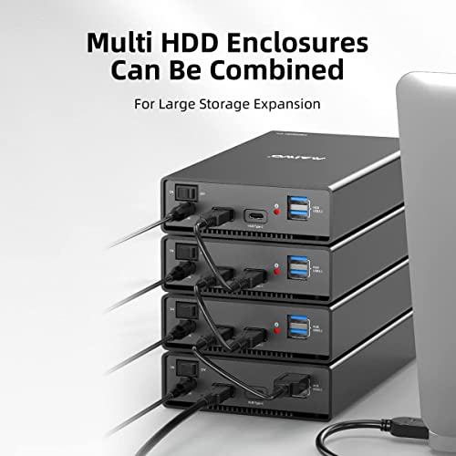 MAIWO حاوية القرص الصلب الخارجي MAIWO (6Gbps) مع موسع محور لقرص SATA SSD HDD بحجم 3.5 و 2.5 بوصة USB C إلى SATA III مع UASP، 1 منفذ USB C محور/2 منفذ USB A محور 10Gbps، متوافق مع Seagate و Samsung و Xbox - Image 3