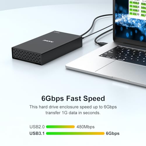 MAIWO حاوية القرص الصلب الخارجي MAIWO (6Gbps) مع موسع محور لقرص SATA SSD HDD بحجم 3.5 و 2.5 بوصة USB C إلى SATA III مع UASP، 1 منفذ USB C محور/2 منفذ USB A محور 10Gbps، متوافق مع Seagate و Samsung و Xbox - Image 4