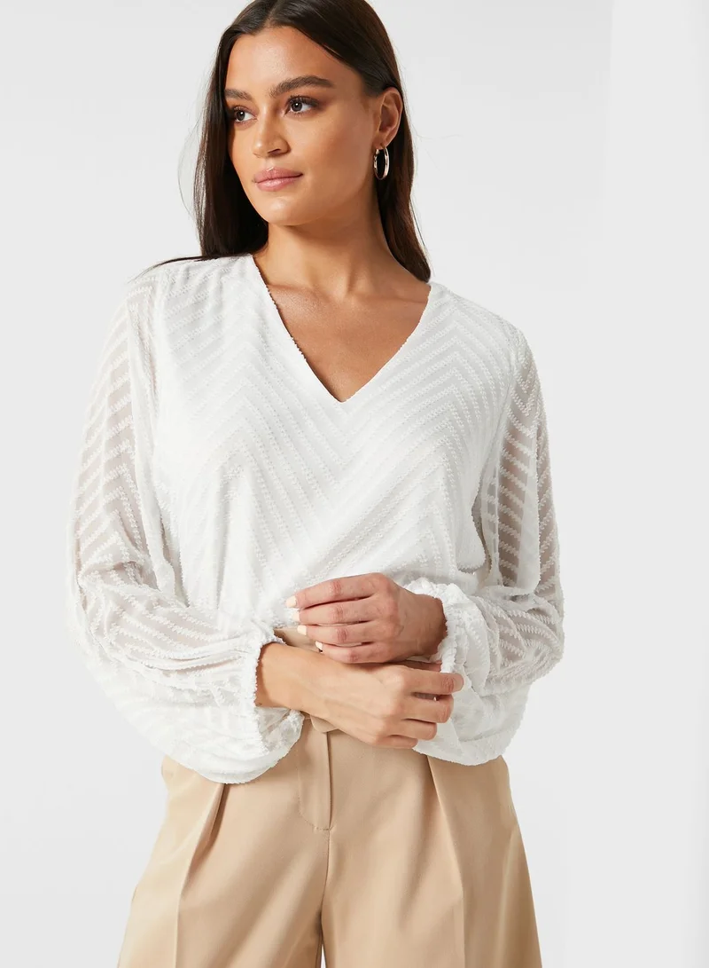 ELLA Textured Bishop Sleeve top