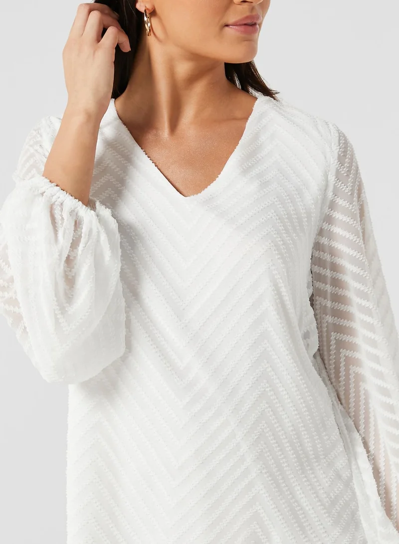 ELLA Textured Bishop Sleeve top