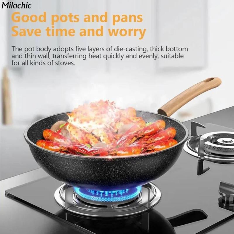 Non-Stick Pan 32*32*10.5 Cm Enhanced Non-Stick Coating - Thickened Base For Stable Heat Distribution Lightweight Durable Pan For Home Kitchen Stove Use - Image 2