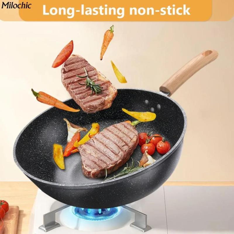 Non-Stick Pan 32*32*10.5 Cm Enhanced Non-Stick Coating - Thickened Base For Stable Heat Distribution Lightweight Durable Pan For Home Kitchen Stove Use - Image 4