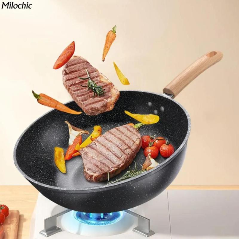 Non-Stick Pan 32*32*10.5 Cm Enhanced Non-Stick Coating - Thickened Base For Stable Heat Distribution Lightweight Durable Pan For Home Kitchen Stove Use - Image 1