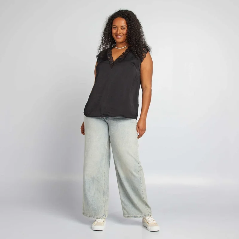 كيابي بلوزة نسائية بمقاس كبير