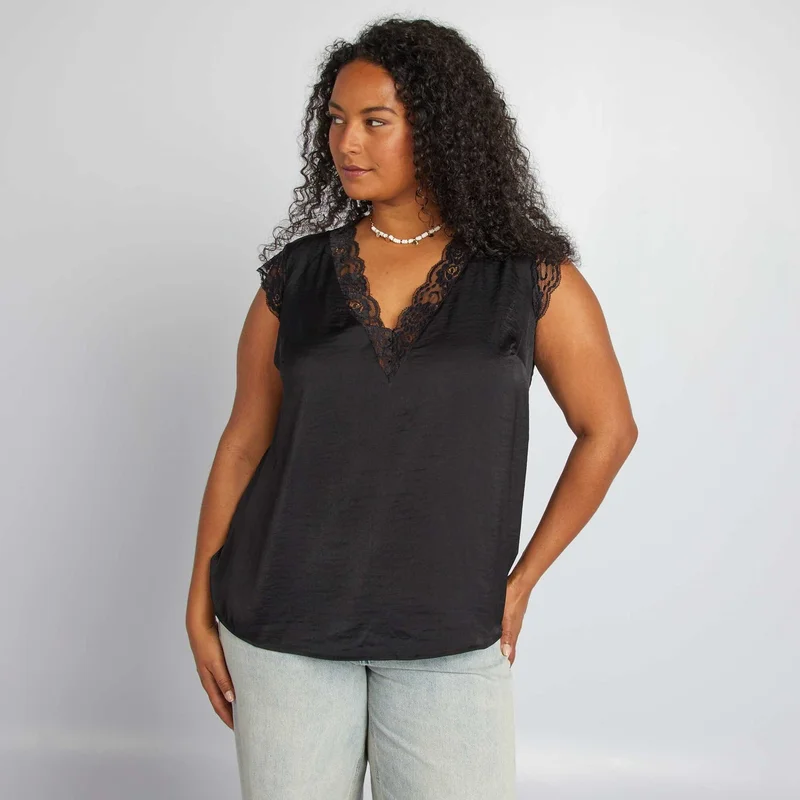 كيابي بلوزة نسائية بمقاس كبير