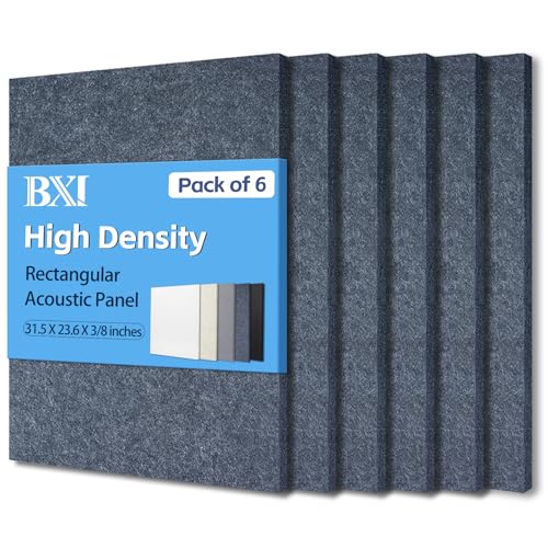 BXI Sound Absorber 315 X 236 X 38 Inches 6 Pack High Density Acoustic Absorption Panel Sound Absorbing Panels Reduce Echo Reverb Tackable Acoustic Panels for Wall and Ceiling Acoustic Treatment
