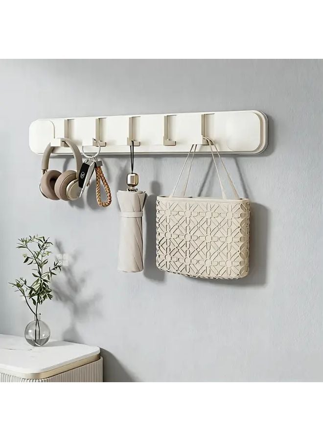 حامل الخطاف ذو الكوب الشفاف الأبيض المثبت على الحائط القابل للطي فوق شماعة الباب - Image 3