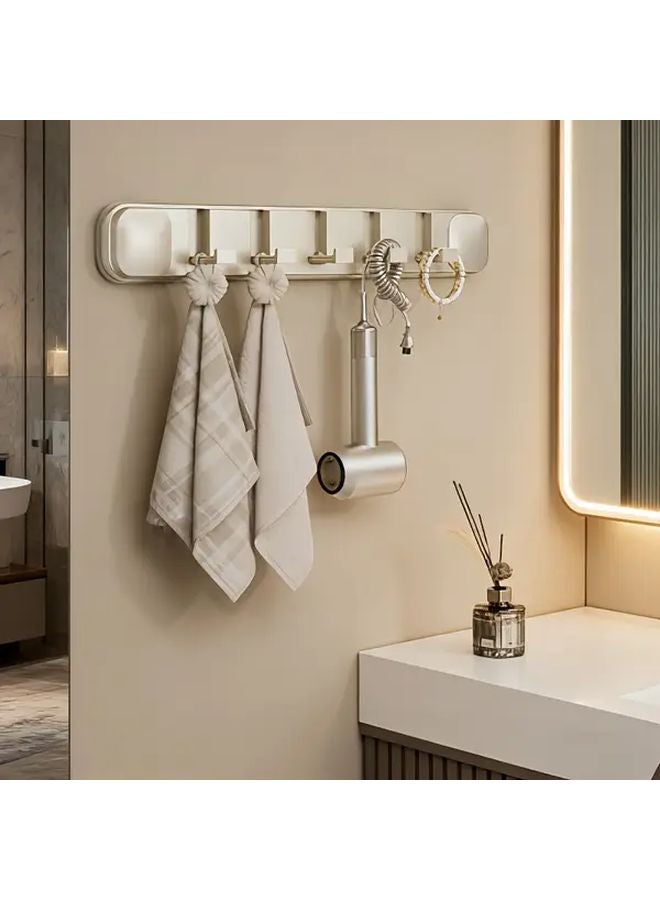 حامل الخطاف ذو الكوب الشفاف الأبيض المثبت على الحائط القابل للطي فوق شماعة الباب - Image 5