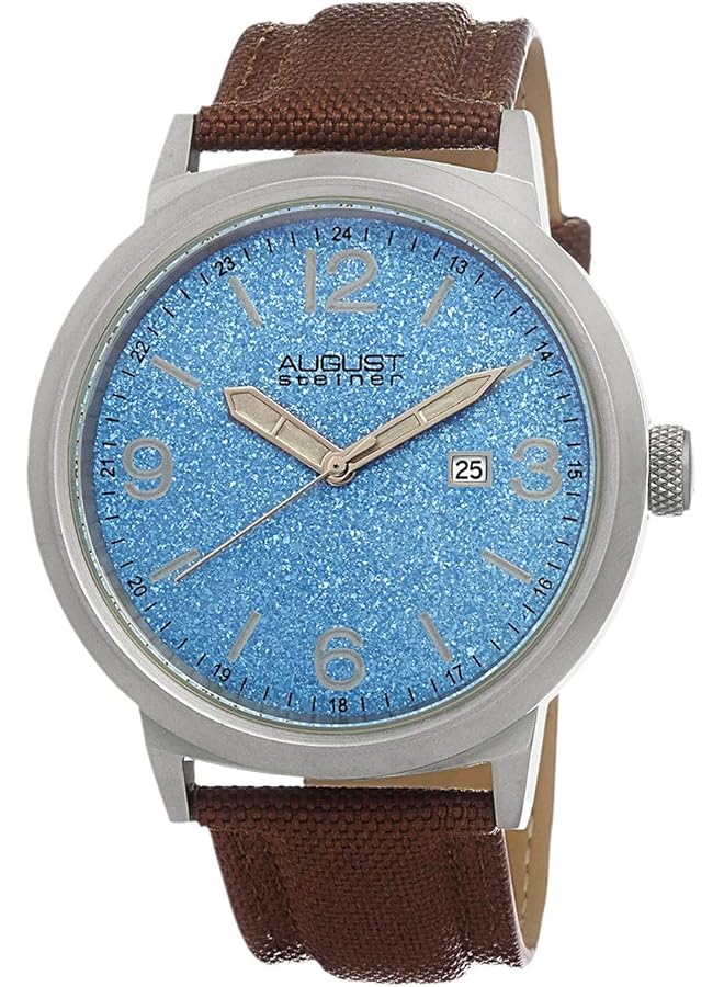 August Steiner Men Blue Stainless Steel Band Watch As8088Bu - Image 1