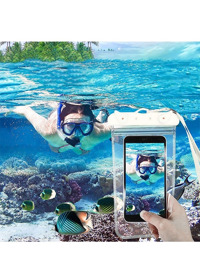 GROIC 2Pcs Waterproof Bag Case Cover Waterproof Phone Pouch Universal IPX8 IP15 Waterproof Phone Case Dry Bag with Lanyard 20CM*11CM - Image 2