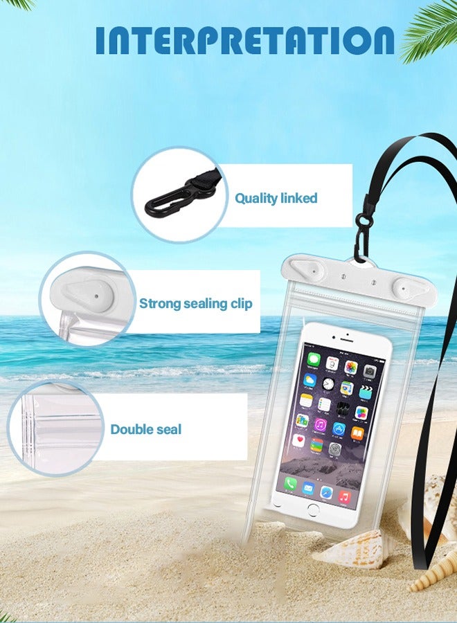 GROIC 2Pcs Waterproof Bag Case Cover Waterproof Phone Pouch Universal IPX8 IP15 Waterproof Phone Case Dry Bag with Lanyard 20CM*11CM - Image 3