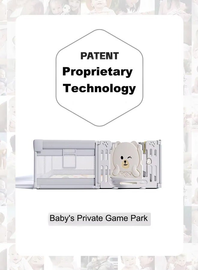 Baby Playpen, 200 * 180cm Playpen for Toddlers, with Door and Suction Cup, Baby Safe Activity Center, Large Playpen, Baby Playpen with Breathable Mesh, Safe Playpen for Toddlers - Image 3