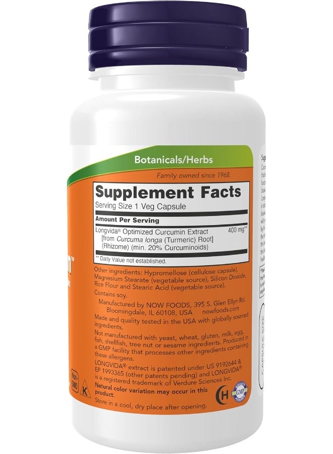 NOW Foods Curcubrain Cognitive Support 50 Vegetarian Supplement (400 Mg) - Image 2