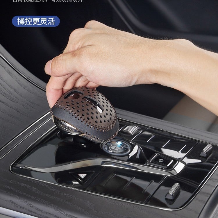 Suitable For Byd Han Ultra-Fiber Leather Gear Head Cover Car Interior Special Personalized Modified Gear Handle Gear Lever Protective Cover - Image 3