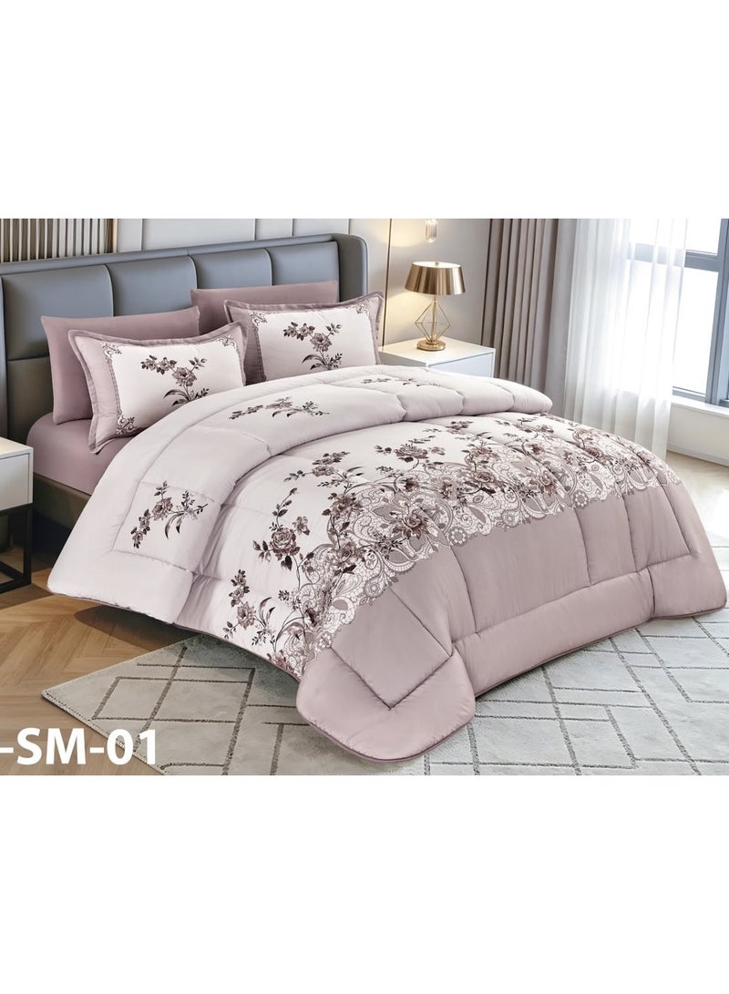 مفرش. نفرين مشجر 6قطع بتصميم حديث مقاس 250*230