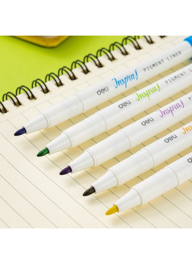 Deli Deli EU302 Dual Tip Pigment Liner Drawing Pen 12-Piece  - Image 3