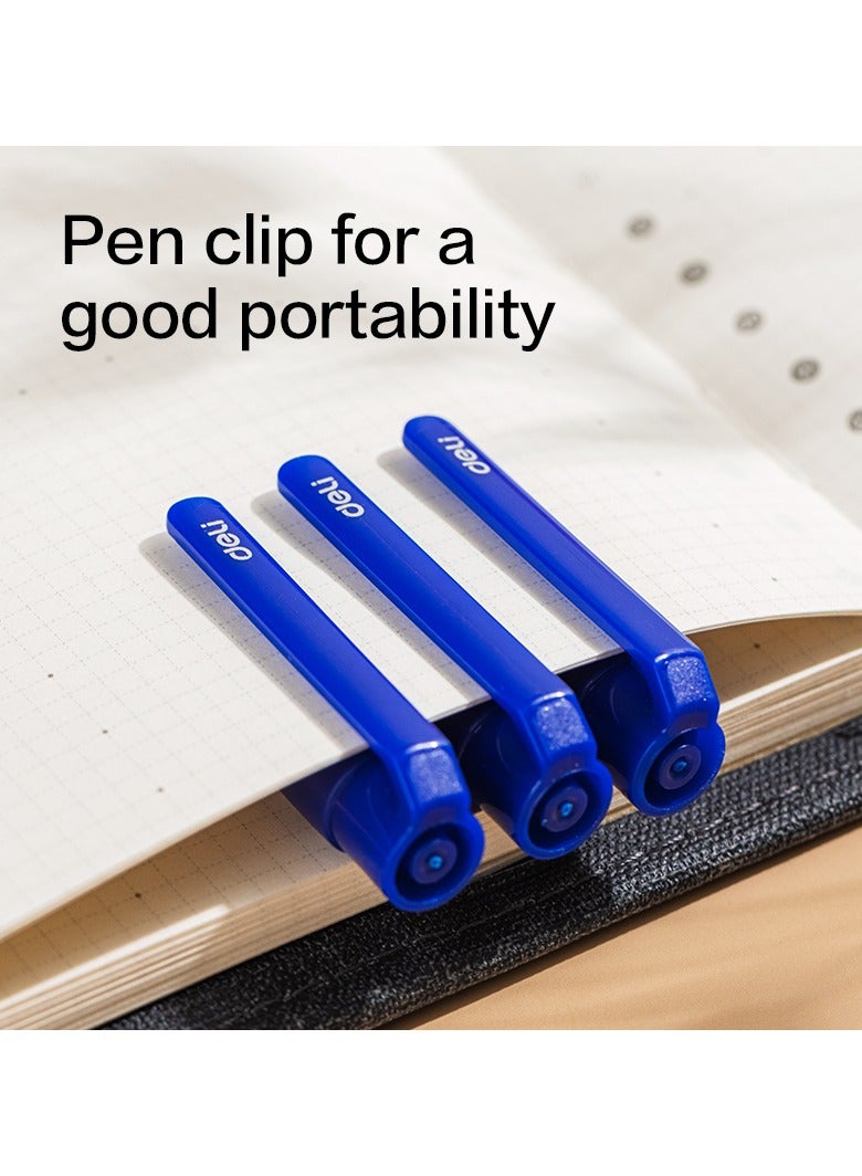 ديليEG83-BL قلم جيل 0.7 ملم ناعمة حبر أزرق، 12 قطعة/علبة – مثالي للكتابة في المدرسة أو العمل - Image 4