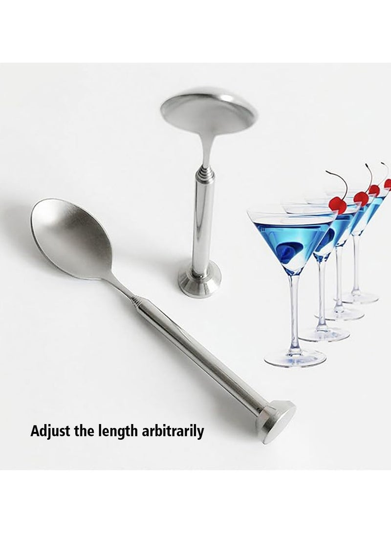 Stir Bar Spoon Telescopic, Easy to Carry Smooth Fine Workmanship Polished Mix Adjustable Stainless Steel Stirring Spoon Party Favor Stainless Steel Drink Stirrer  - Image 4