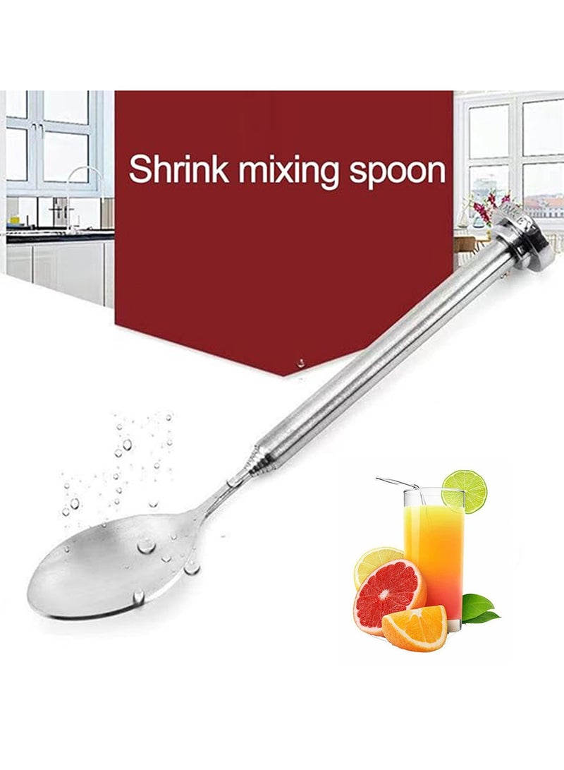 Stir Bar Spoon Telescopic, Easy to Carry Smooth Fine Workmanship Polished Mix Adjustable Stainless Steel Stirring Spoon Party Favor Stainless Steel Drink Stirrer  - Image 2