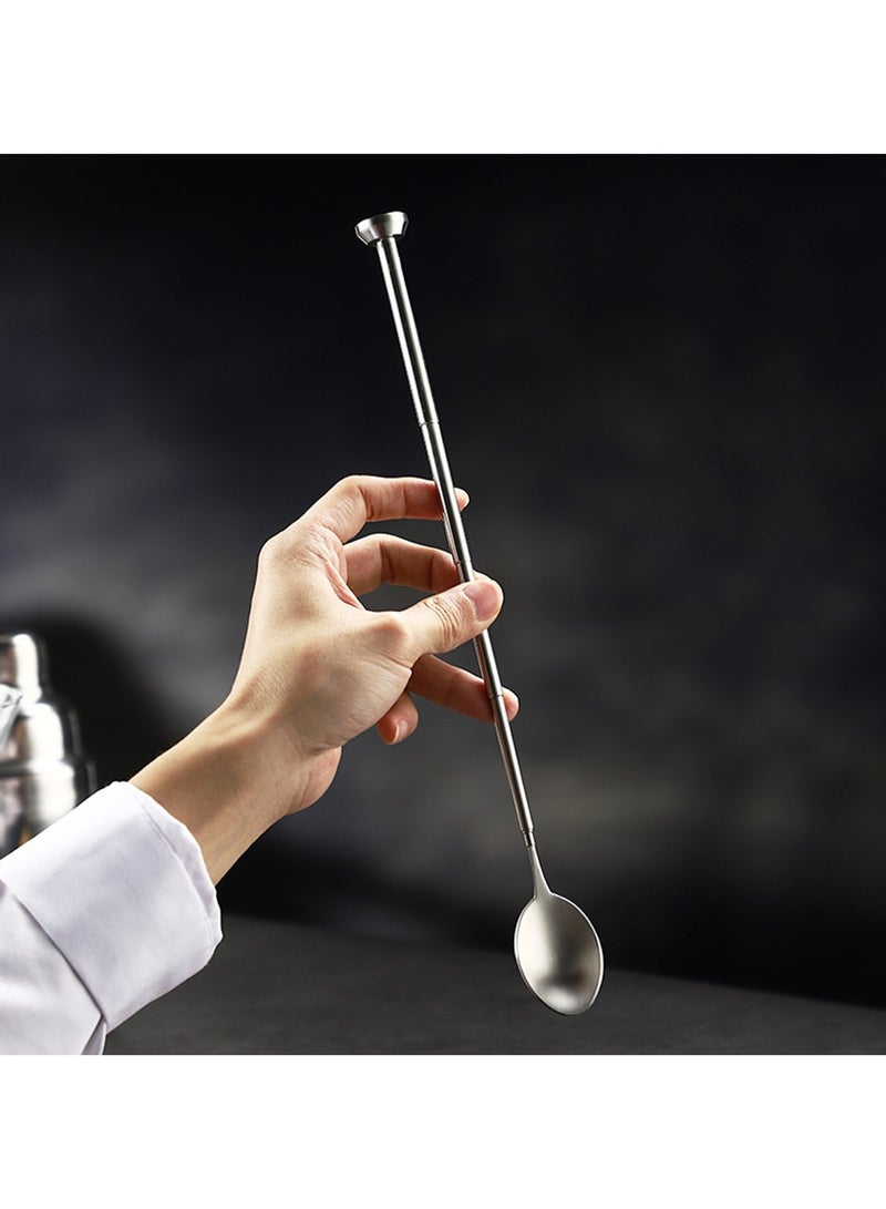Stir Bar Spoon Telescopic, Easy to Carry Smooth Fine Workmanship Polished Mix Adjustable Stainless Steel Stirring Spoon Party Favor Stainless Steel Drink Stirrer  - Image 5