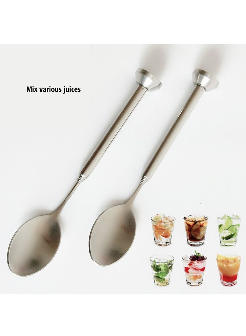 Stir Bar Spoon Telescopic, Easy to Carry Smooth Fine Workmanship Polished Mix Adjustable Stainless Steel Stirring Spoon Party Favor Stainless Steel Drink Stirrer  - Image 3