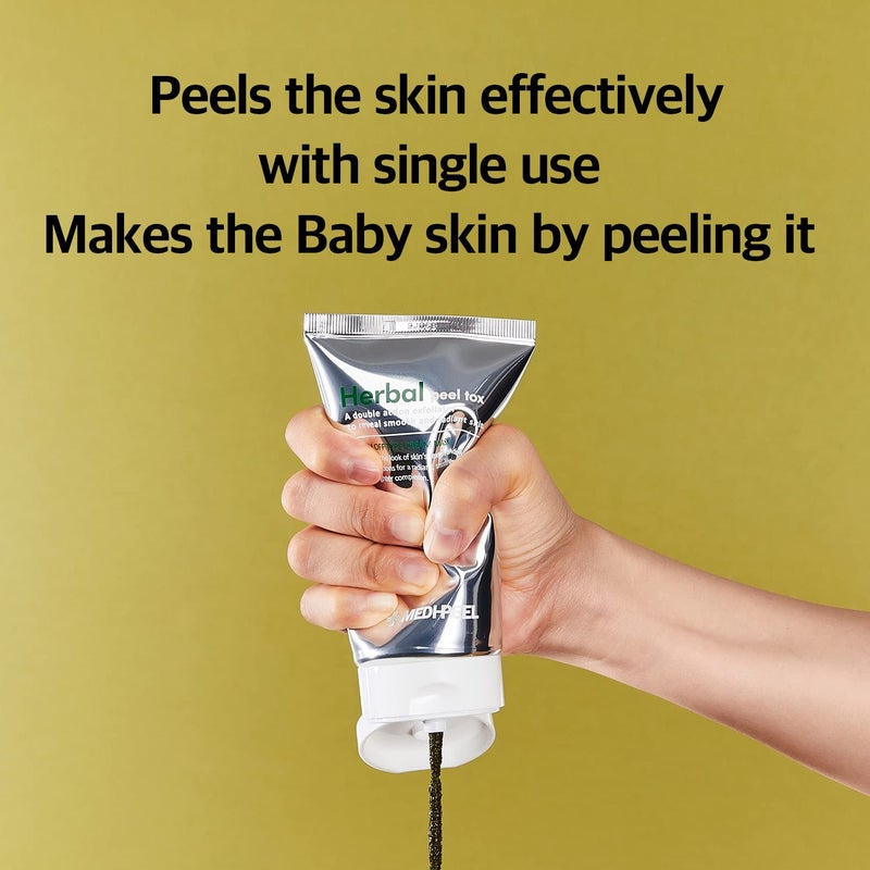 MEDI-PEEL قناع الأعشاب توكس 4.23 أونصة سائلة / 120 جرام | منظف وجه مهدئ للتقشير، منظف مقشر | قناع كريمي يغسل | نباتي، العناية بالبشرة الكورية، لجميع أنواع البشرة - Image 2
