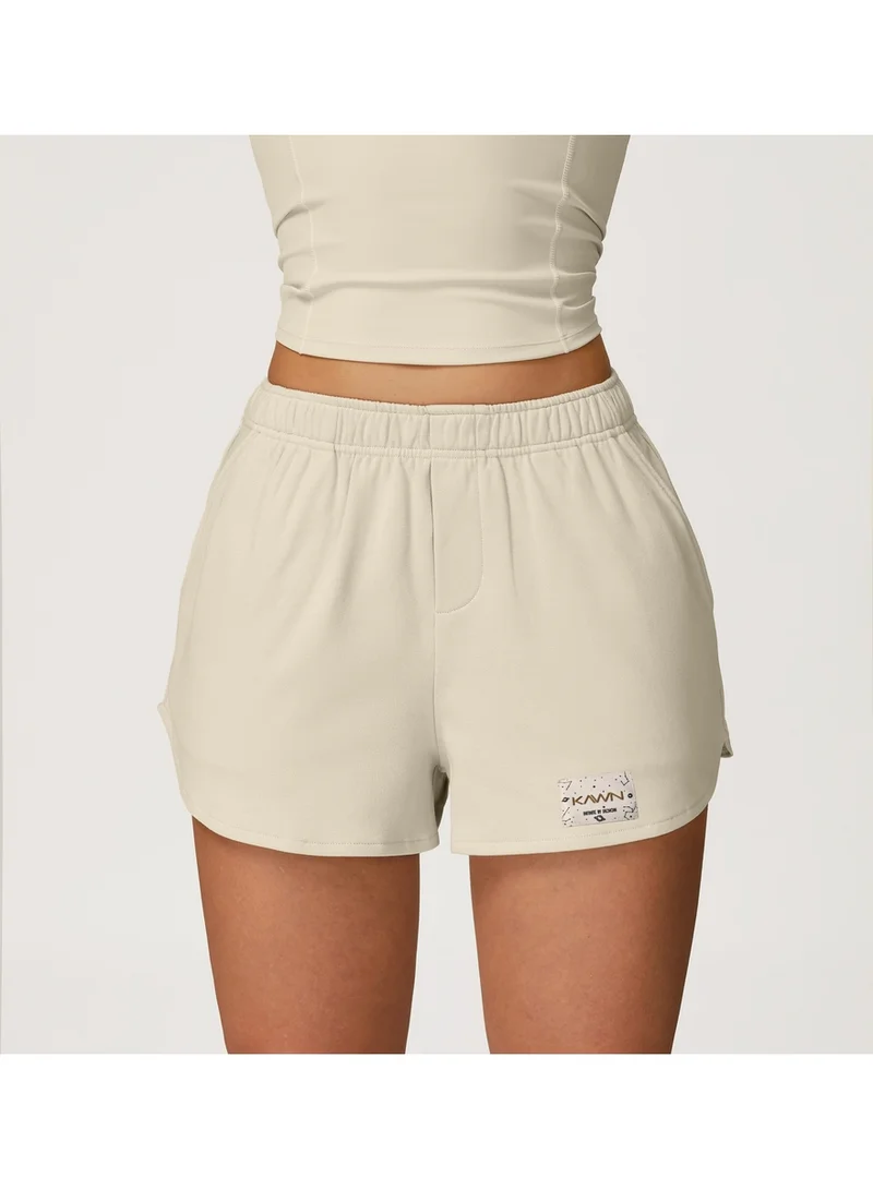 KAWN.YOGA Milky-White High Waist Loose Fit Shorts for Women | Best Price UAE
