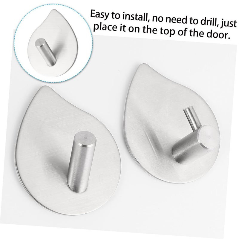20 Pcs 304 Stainless Steel Adhesive Hooks Strong Metal Wall Mounted Towel Coat Hangers For Kitchen Bathroom Organizer No Trace - Image 5