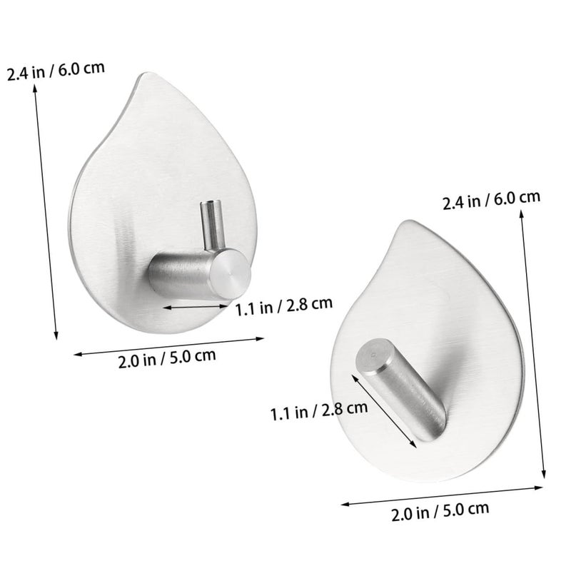 20 Pcs 304 Stainless Steel Adhesive Hooks Strong Metal Wall Mounted Towel Coat Hangers For Kitchen Bathroom Organizer No Trace - Image 3