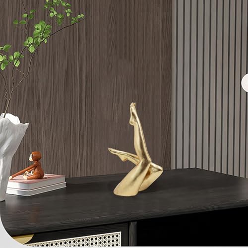 Neeenn Gold Legs Statue, Resin Abstract Art Legs Ornament, Yoga Woman Decor Sculpture, Modern Aesthetic Figurine Decoration, Suitable for Home Living Room Bedroom Office Shelf Table Desk Bookshelf Decor - Image 4